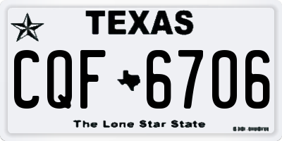 TX license plate CQF6706