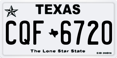 TX license plate CQF6720