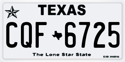 TX license plate CQF6725