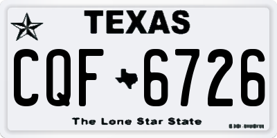 TX license plate CQF6726