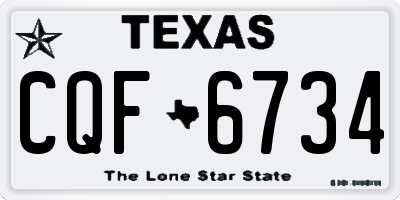 TX license plate CQF6734