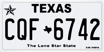 TX license plate CQF6742