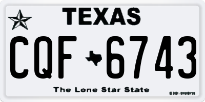 TX license plate CQF6743