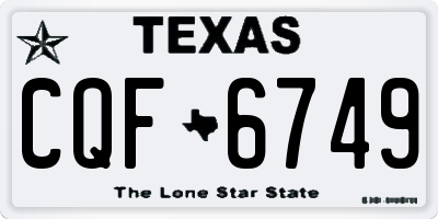 TX license plate CQF6749