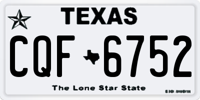 TX license plate CQF6752
