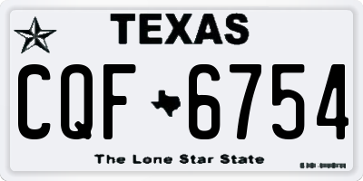 TX license plate CQF6754