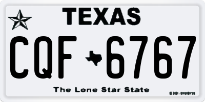 TX license plate CQF6767