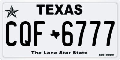 TX license plate CQF6777