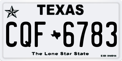 TX license plate CQF6783