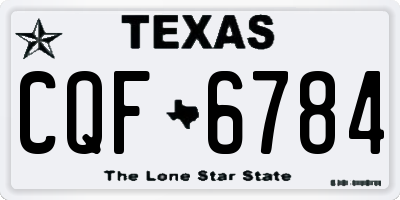 TX license plate CQF6784
