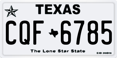 TX license plate CQF6785