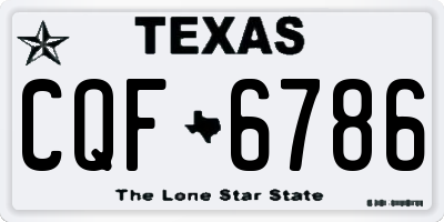 TX license plate CQF6786