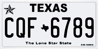 TX license plate CQF6789