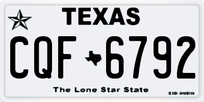 TX license plate CQF6792