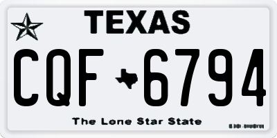 TX license plate CQF6794