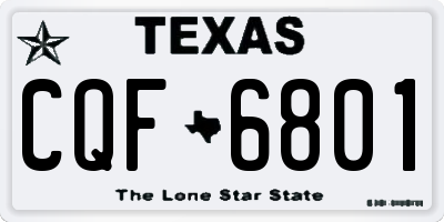 TX license plate CQF6801