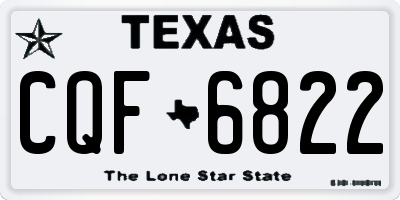 TX license plate CQF6822