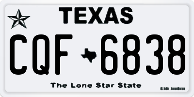 TX license plate CQF6838