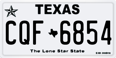 TX license plate CQF6854