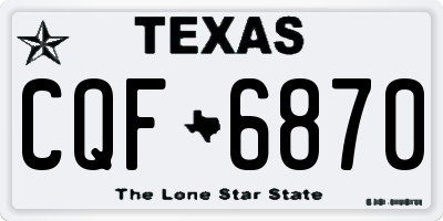 TX license plate CQF6870