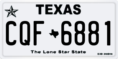 TX license plate CQF6881