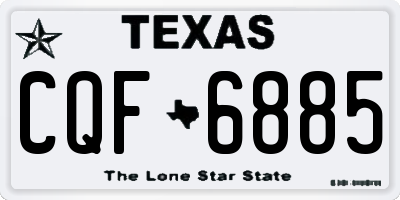 TX license plate CQF6885