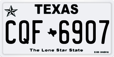TX license plate CQF6907