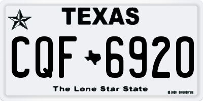 TX license plate CQF6920