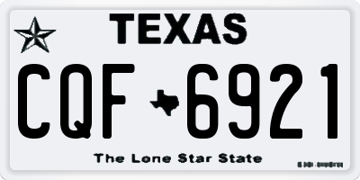 TX license plate CQF6921
