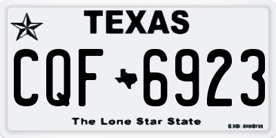 TX license plate CQF6923