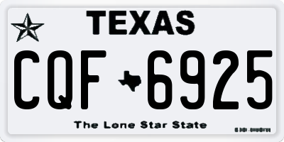 TX license plate CQF6925