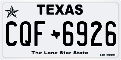 TX license plate CQF6926