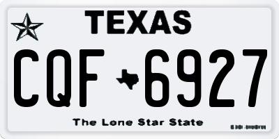 TX license plate CQF6927