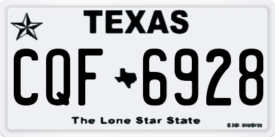 TX license plate CQF6928