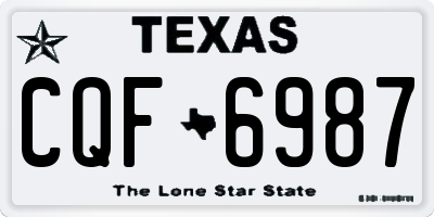TX license plate CQF6987