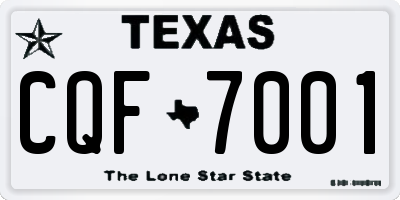TX license plate CQF7001