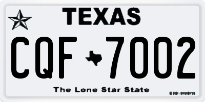 TX license plate CQF7002