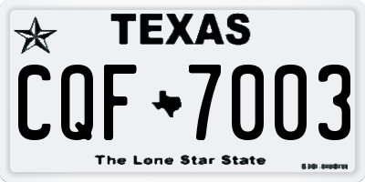 TX license plate CQF7003
