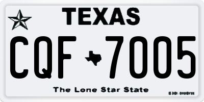 TX license plate CQF7005
