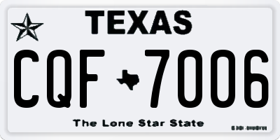 TX license plate CQF7006