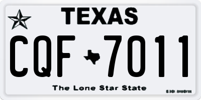 TX license plate CQF7011