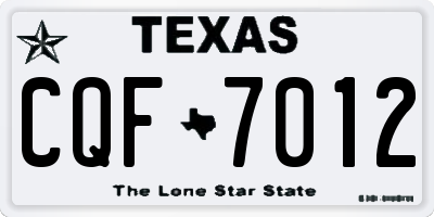 TX license plate CQF7012
