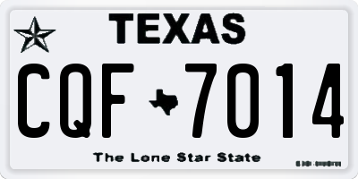 TX license plate CQF7014