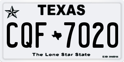 TX license plate CQF7020