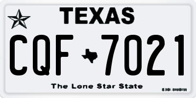 TX license plate CQF7021