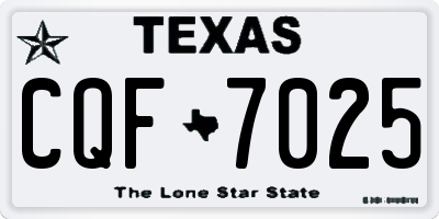 TX license plate CQF7025
