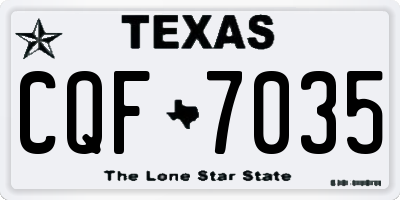 TX license plate CQF7035