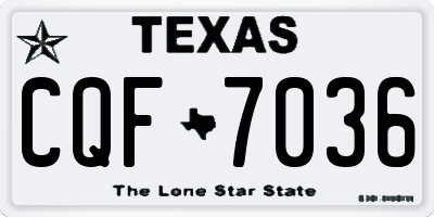 TX license plate CQF7036