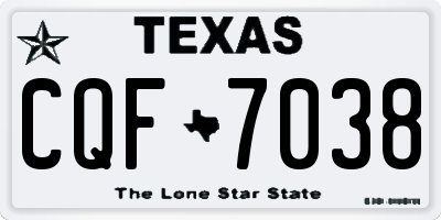 TX license plate CQF7038