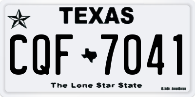 TX license plate CQF7041